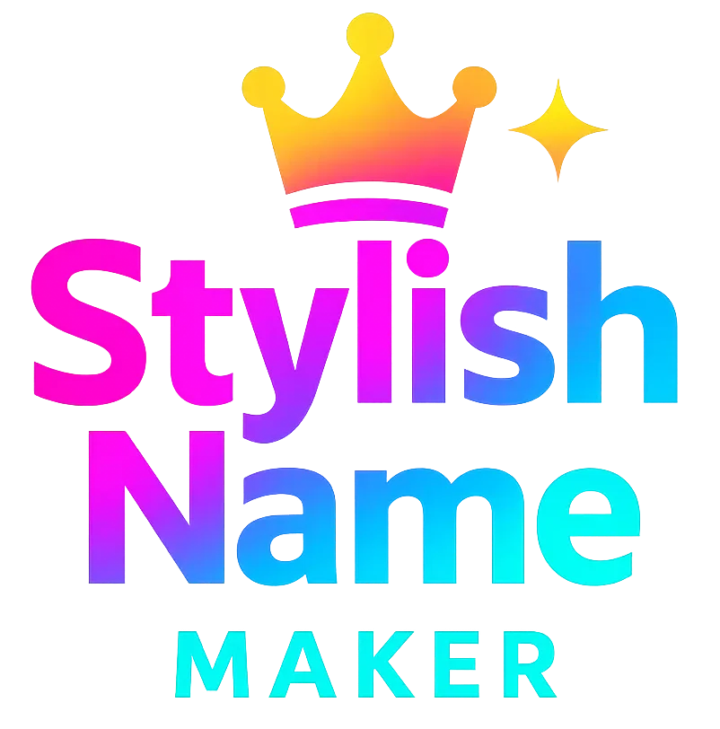 Stylish Name Maker icon with gradient crown and sparkle star for fancy text generator tools